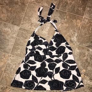 CATALINA 16W SWIMSUIT TOP BLACK AND WHITE